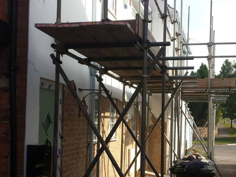 House Rendering Work Being Carried Out