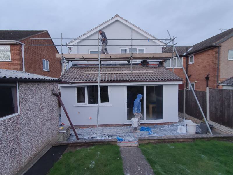 House Rendering Work Being Carried Out